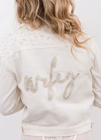 Heirloom #Classic Pearl Beaded Wifey Jacket